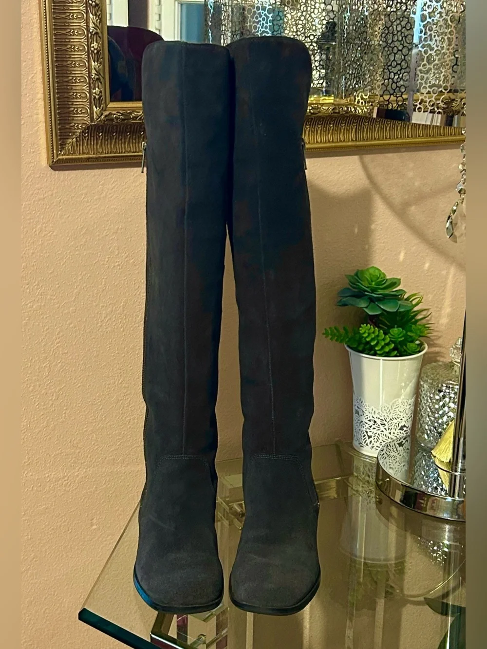 Corso Como Suede Over-the-Knee Zip Boots Size 6